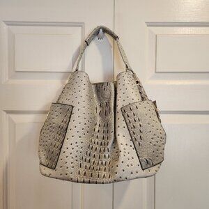 Elegant Le Miel Red Vegan Ostrich Leather Shoulder Bag